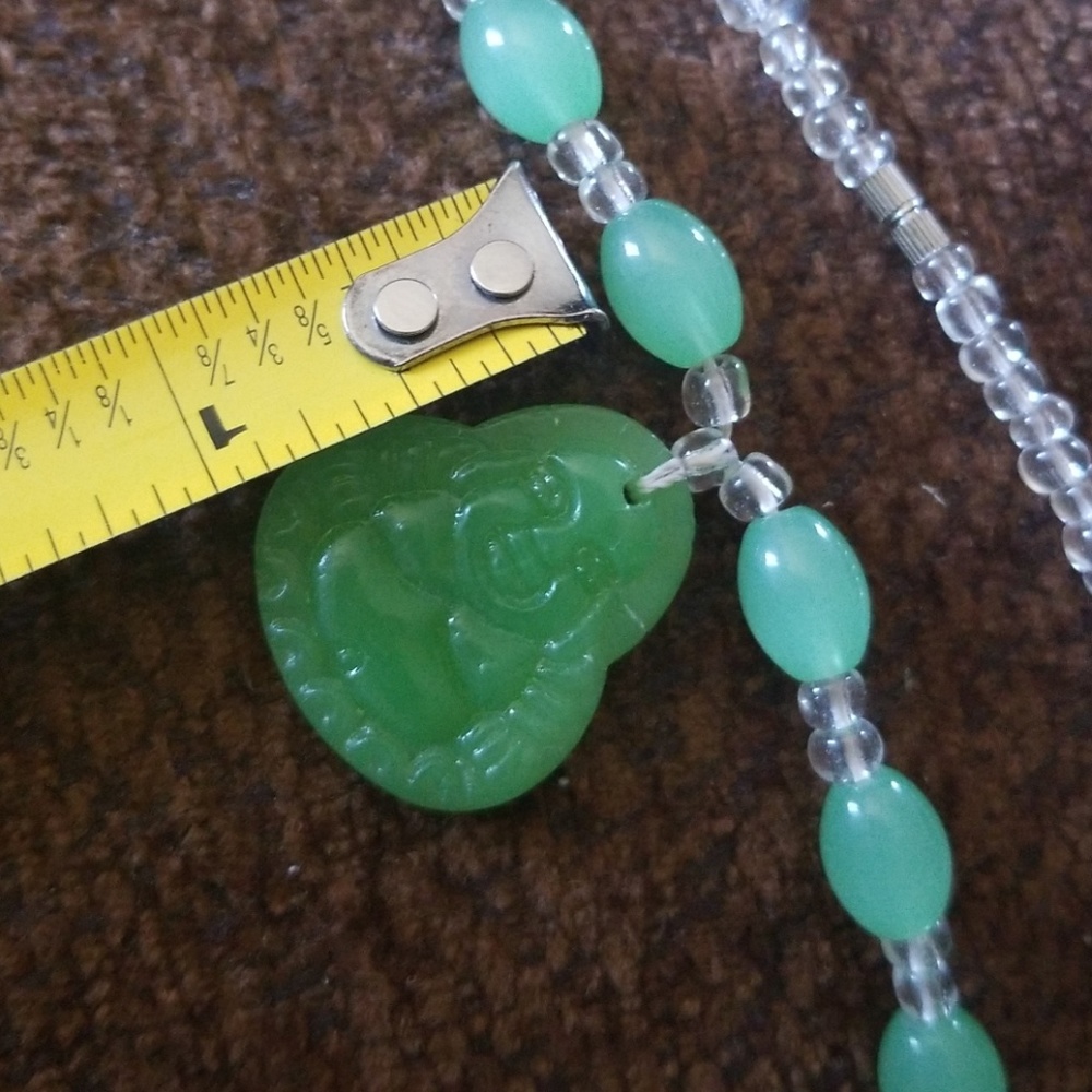 🌈Jade /Suet  Buddha Lucky Necklace - Picture 6 of 8